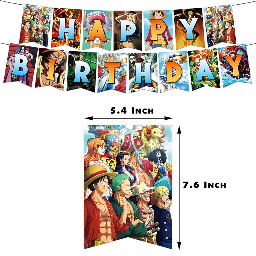 Norinoya One Piece Birthday Party Supplies Decorations Set